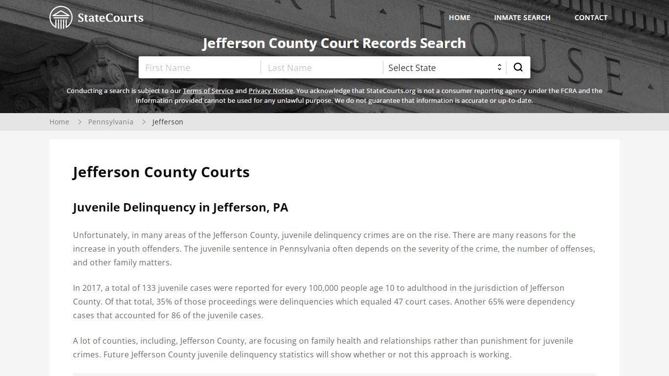 Jefferson County, PA Courts - Records & Cases - StateCourts